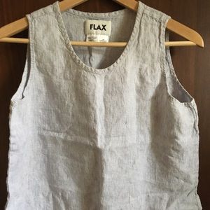 Flax Linen Sleeveless tank top light blue small